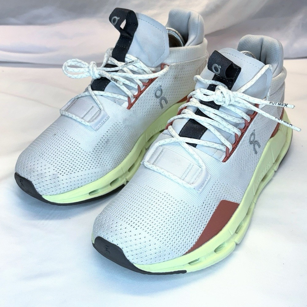 On Cloudnova Running Trainers Womens Size US 7 Limelight Eclipse Swiss Gym Shoes - Picture 12 of 13